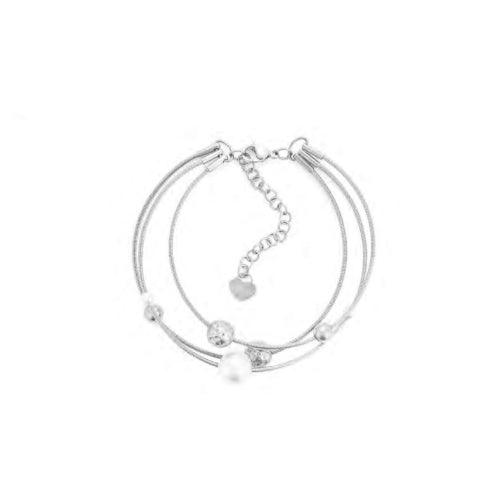 Bracciale Donna 4US Cesare Paciotti Acciaio Perle Biglie 4UBR8159W